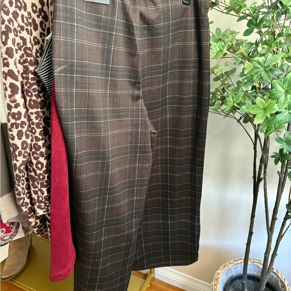 Margot Chocolate Plaid Wide Leg Pants - Picture 5 of 7